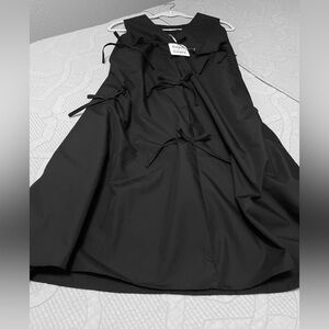 DAVI & DANI Black Dress with Bow Details